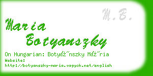 maria botyanszky business card